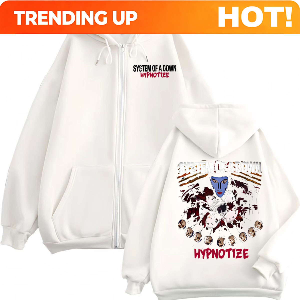 Mens Fashion Zip Up Hoodies - Bluza z kapturem na zamek z