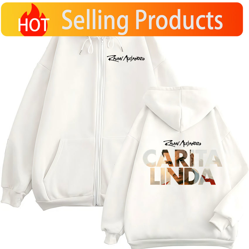 Mens Fashion Zip Up Hoodies - Rauw Alejandro Carita Linda 2026 Nowy