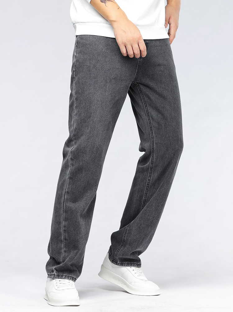 Męskie koreańskie modne jeansy – Men'S Fashion Grey Jeans recenzja i cena