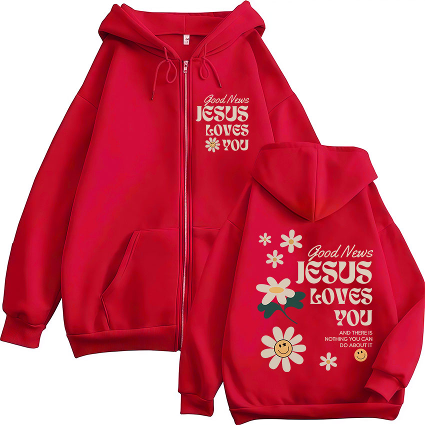 Dobre Wiadomości Jezus Cię Koc – Mens Fashion Zip Up Hoodies recenzja i cena