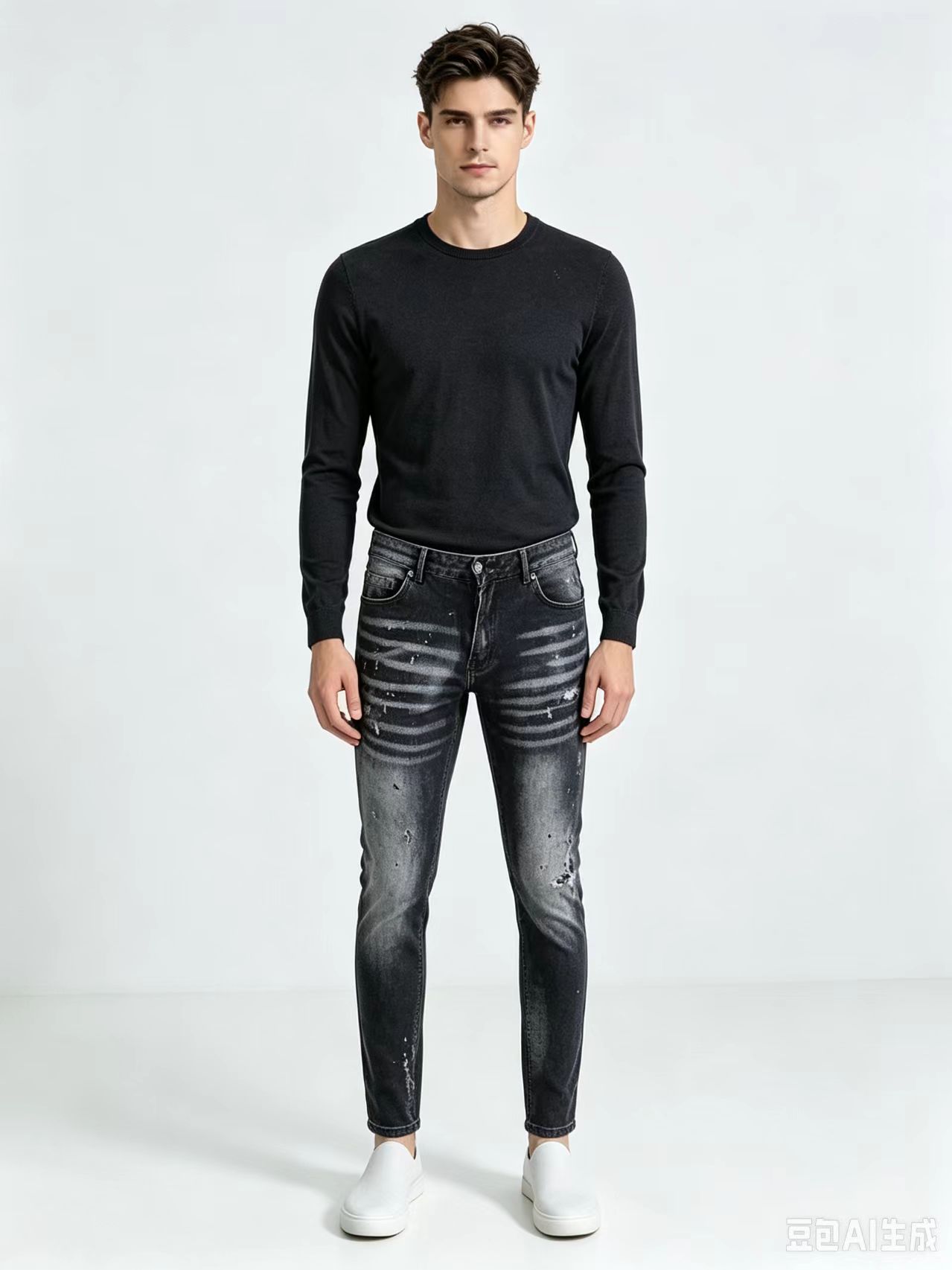 Męskie obcisłe dżinsy w stylu  – Men'S Fashion Grey Jeans recenzja i cena
